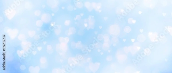 Obraz abstract blue background withe many hearts - concept love