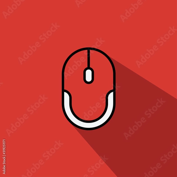 Obraz red computer mouse liner fill vector icon - ui icon vector