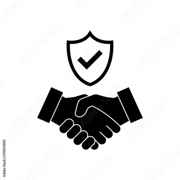 Fototapeta Trust icon vector. Handshake icon. Partnership and agreement symbol. Trust for protection