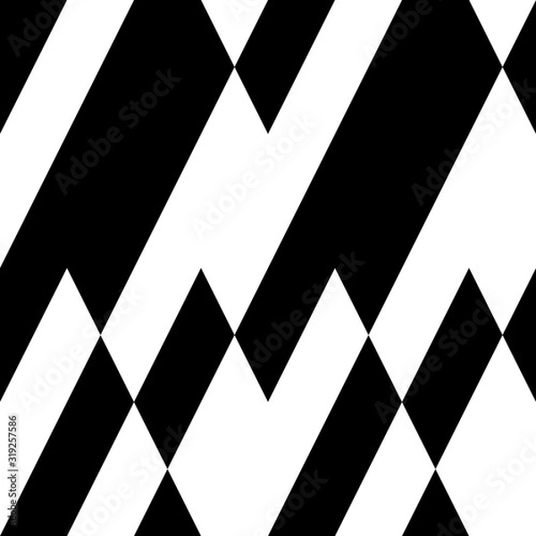 Obraz Seamless pattern with oblique black segments
