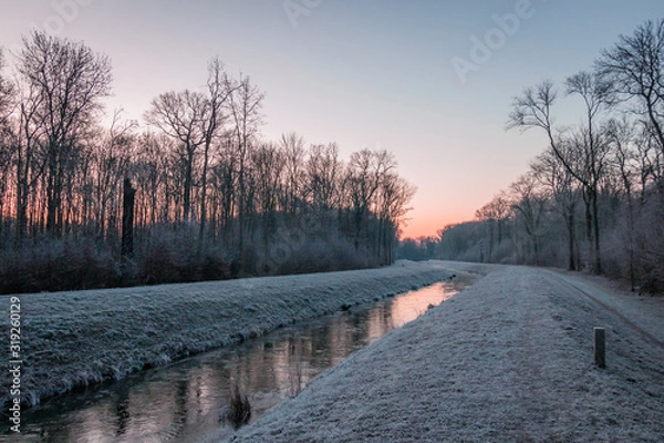 Obraz sunset winter scene
