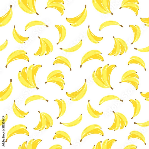 Obraz Vector seamless pattern of banana. Bunches of bananas. Banana background.