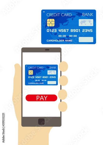Fototapeta キャッシュレス決済とクレジットカード