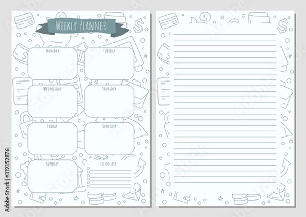 Fototapeta Weekly Planner