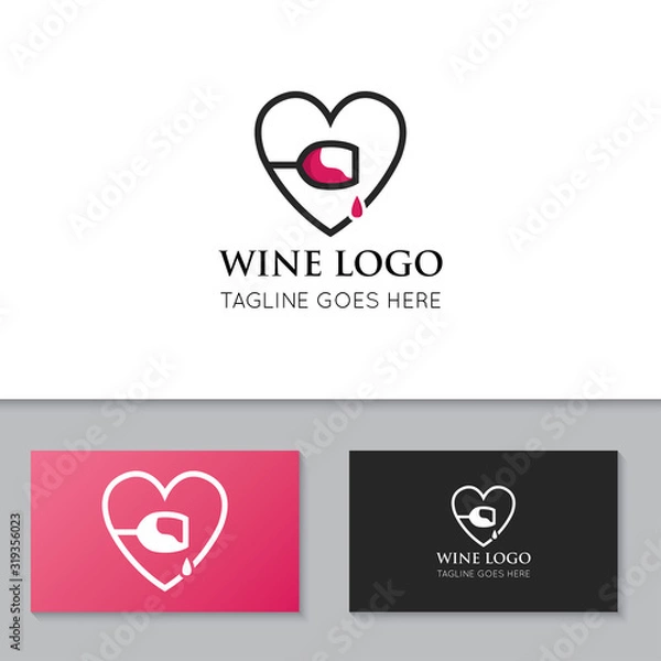 Fototapeta wine logo and icon vector illustration design template