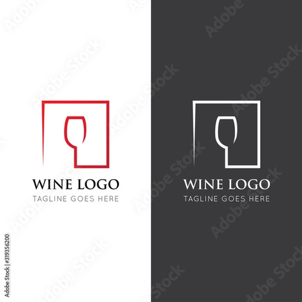 Obraz wine logo and icon vector illustration design template