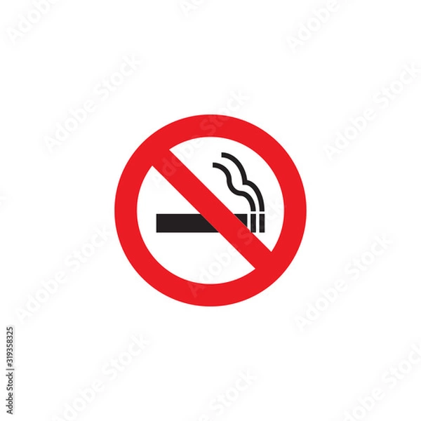 Fototapeta No smoking icon,cigarettes and stop sign icon vector on white background 