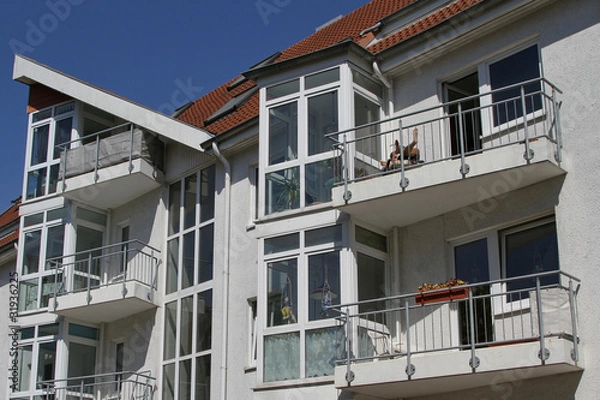 Fototapeta Detailansicht eines Wohngebäudes