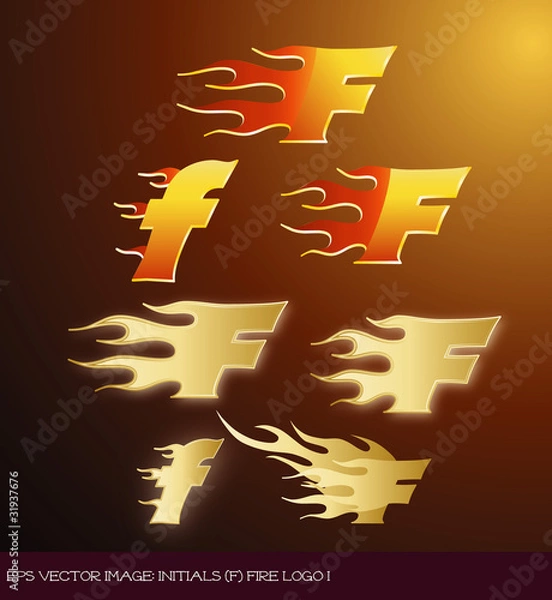 Obraz eps Vector image:initials（f）fire logo I