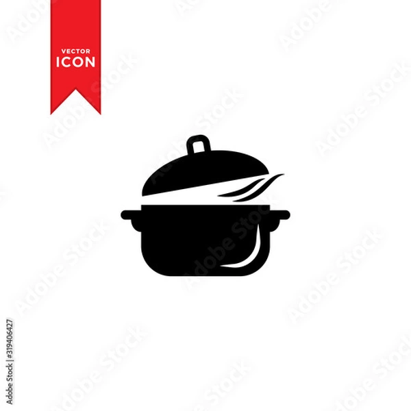 Fototapeta Sauce pan icon vector. Simple design on white background.