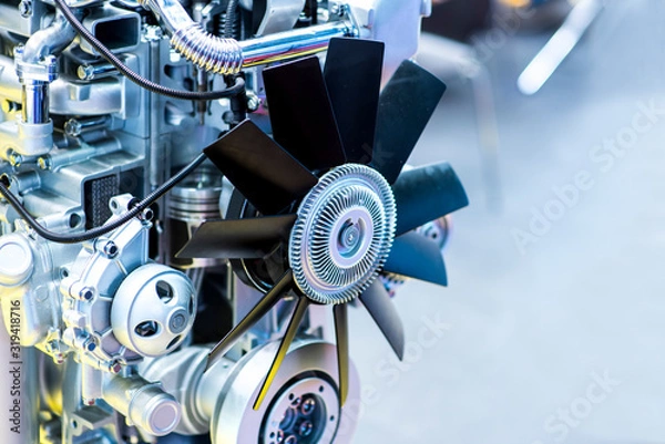 Obraz Modern diesel engine used on marine industry closeup