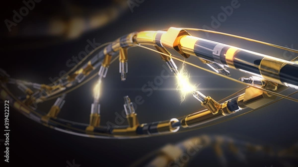 Fototapeta DNA-helix. Hi Tech in the field of genetic engineering.