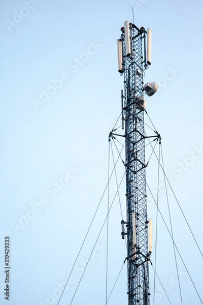 Obraz cell tower. top part. metal construction. cell tower. top part