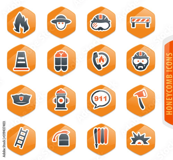 Fototapeta Fire brigade icons set