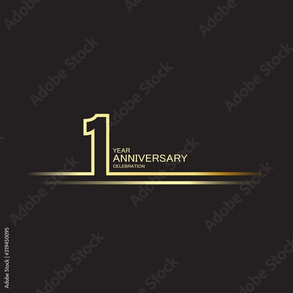 Fototapeta 1 Year Anniversary Vector Template Design Illustration