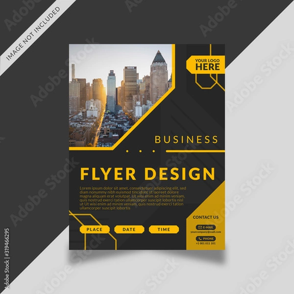 Fototapeta Business flyer template octagonal theme