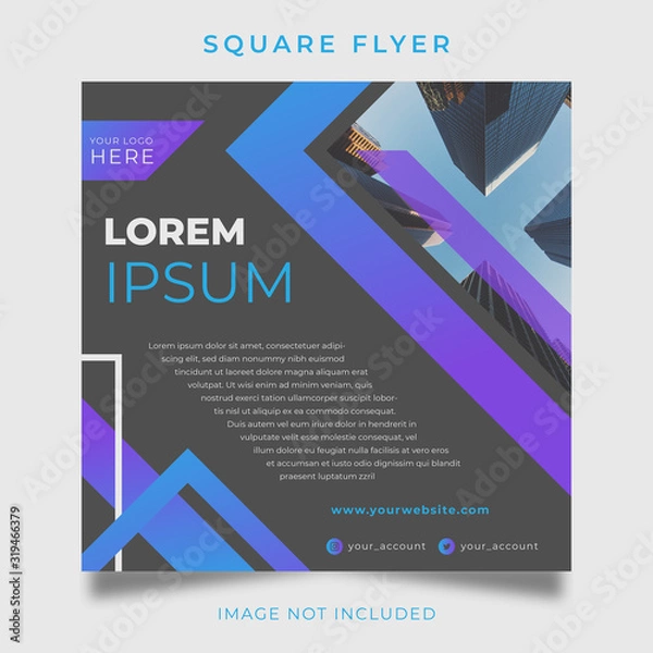 Fototapeta Business square gradient flyer template