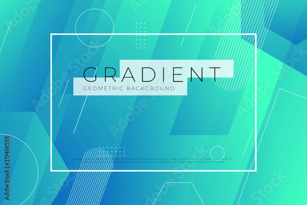 Fototapeta Blue Ice Gradient Geometric Background