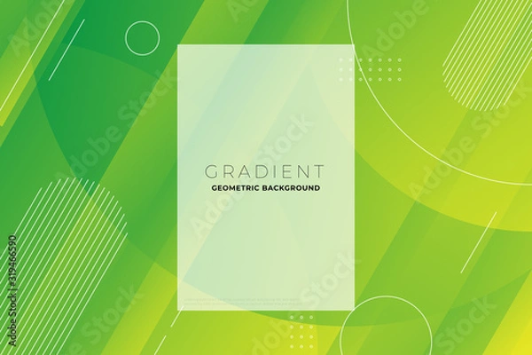 Fototapeta Green Gradient Geometric Background