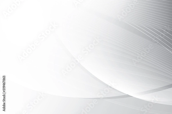 Fototapeta Abstract geometric white and gray color background. Vector, illustration.	