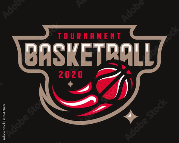 Fototapeta Basketball logo design, emblem tournament template editable for your design.