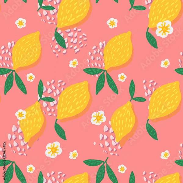 Fototapeta Lemon pattern seamless background