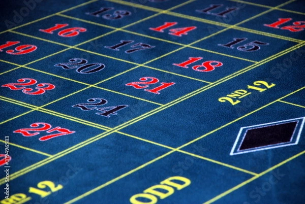 Obraz blu roulette table close up