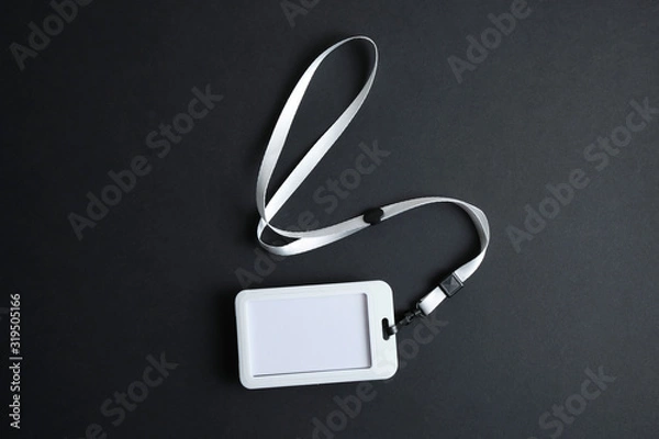 Fototapeta Security Badge on black background, event invitation concept, job