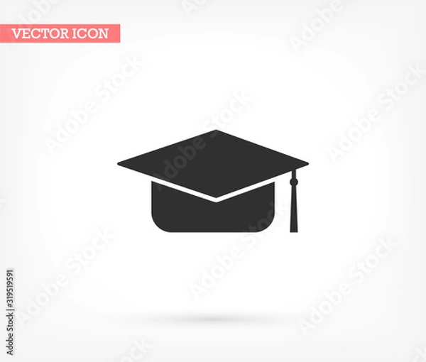 Obraz Graduation cap vector icon , lorem ipsum Flat design