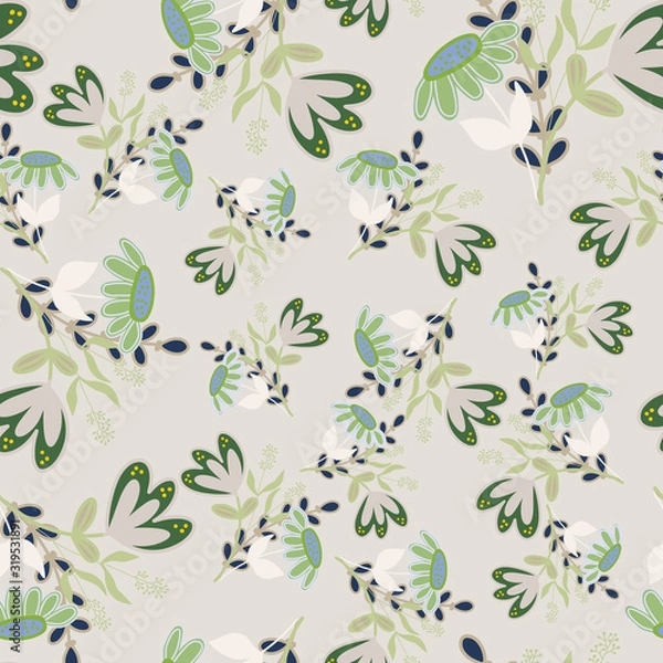 Fototapeta Simple, Elegant, Seamless Floral Pattern.