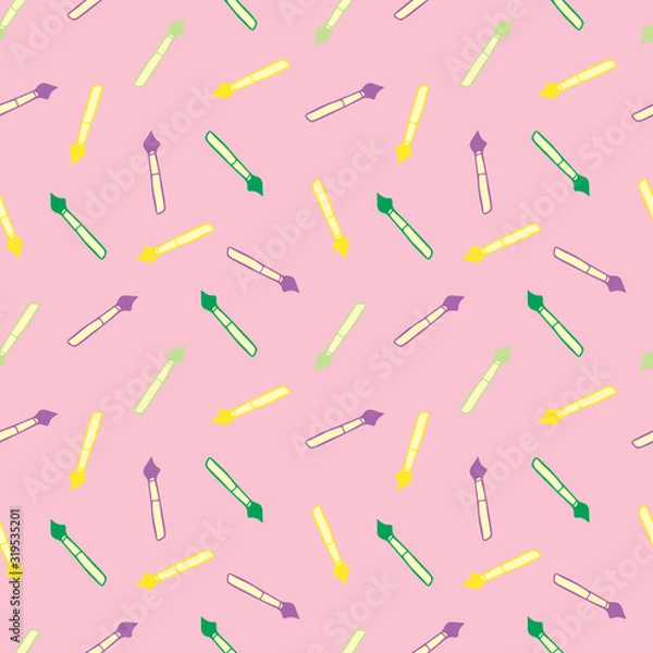Fototapeta Seamless Pattern with Colorful Pens. Back to School Background