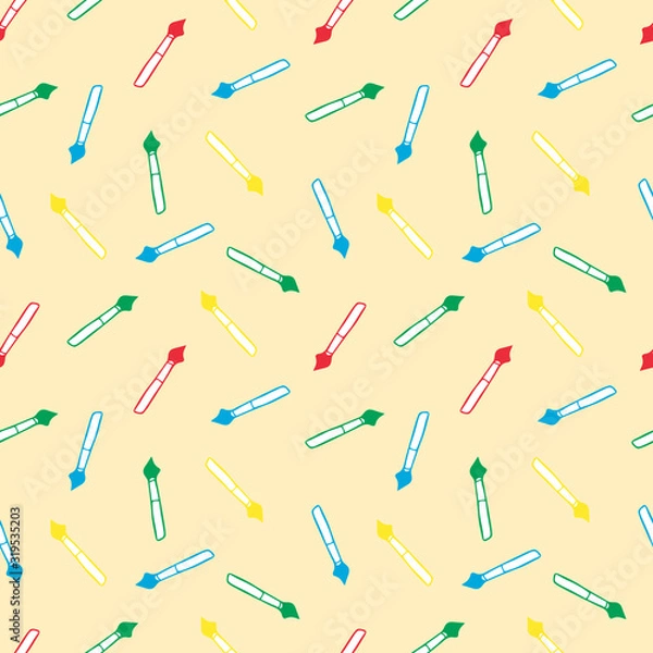 Fototapeta Seamless Pattern with Colorful Pens. Back to School Background