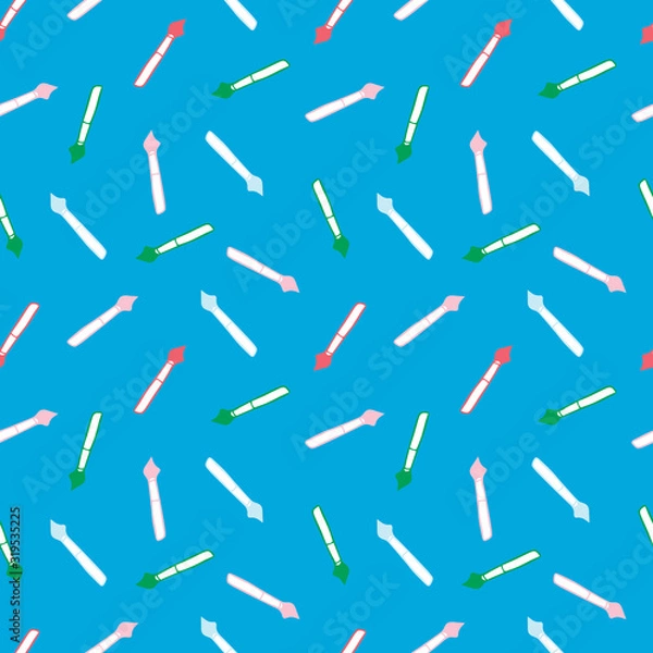 Fototapeta Seamless Pattern with Colorful Pens. Back to School Background