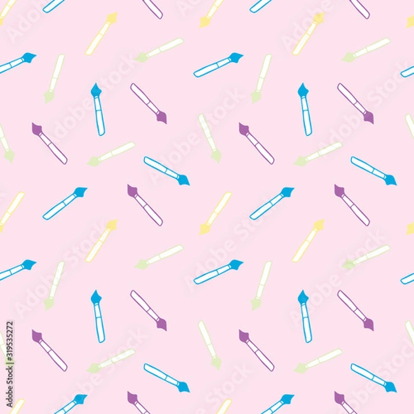 Fototapeta Seamless Pattern with Colorful Pens. Back to School Background