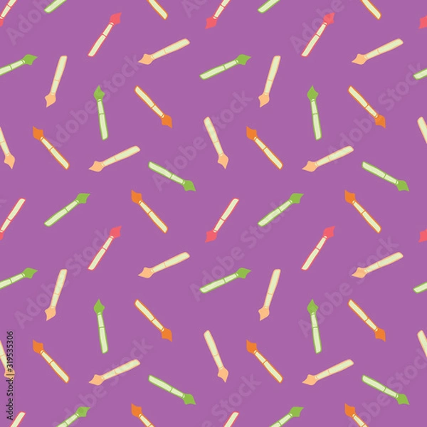 Fototapeta Seamless Pattern with Colorful Pens. Back to School Background