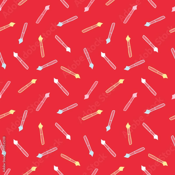 Fototapeta Seamless Pattern with Colorful Pens. Back to School Background