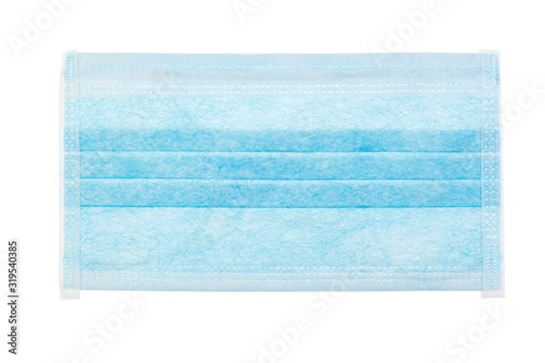 Fototapeta Medical protective mask on white background . Corona virus. Health care and medical concept. close up view on medical surgical flu ilness protective face masks textile filter