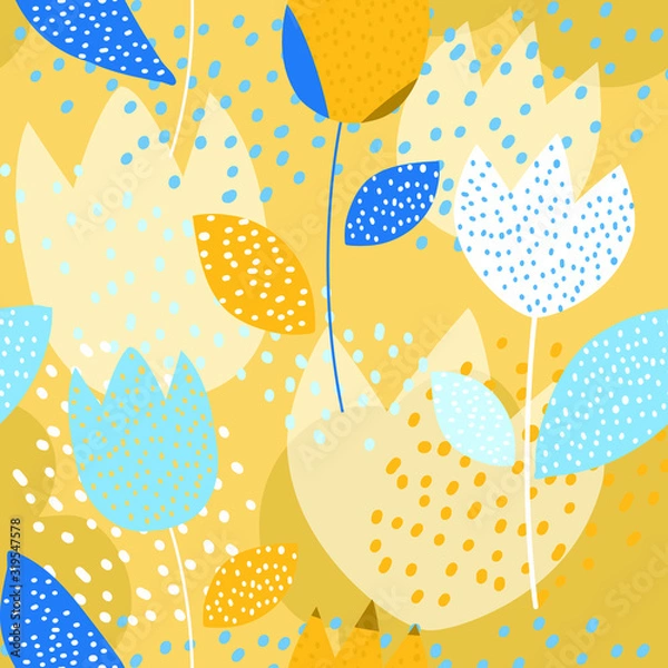 Fototapeta tulip seamless pattern vector background