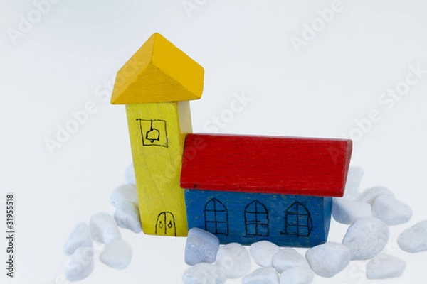 Obraz bunte kirche aus bausteinen