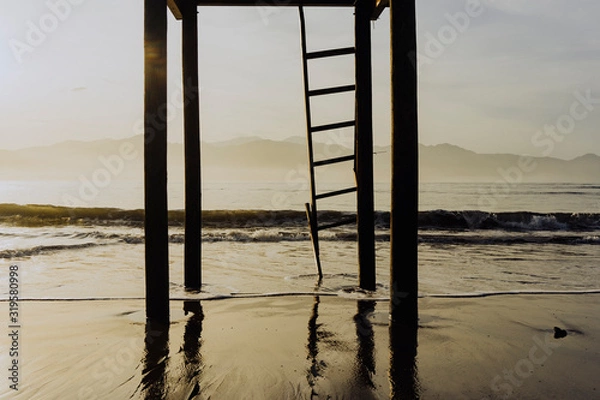 Obraz escalera y playa 