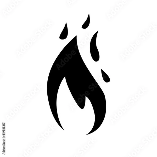 Obraz Fire flame icon isolated on white background.