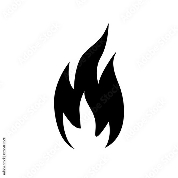 Obraz Fire flame icon isolated on white background.