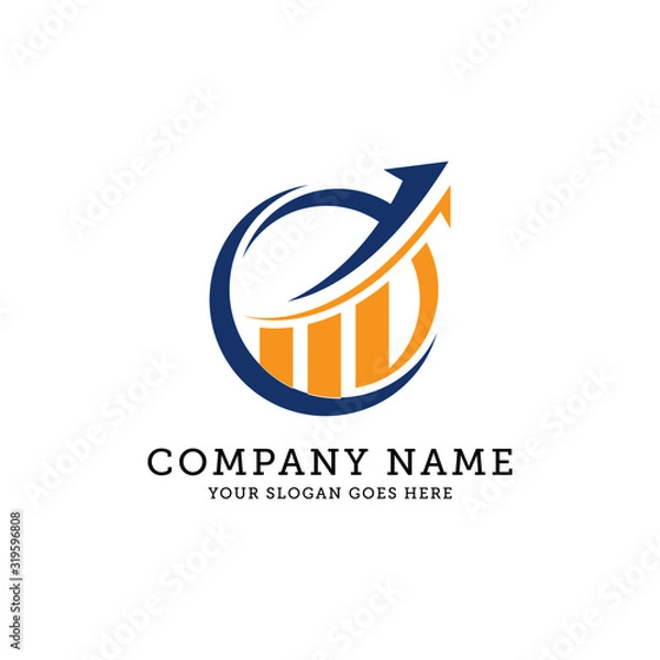 Fototapeta level up circle logo designs, business and finance logo vector illustration