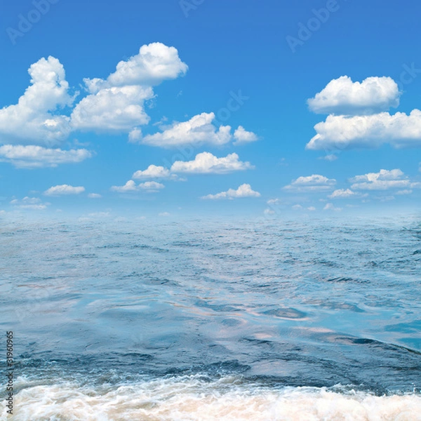 Obraz Sea and blue cloudy sky