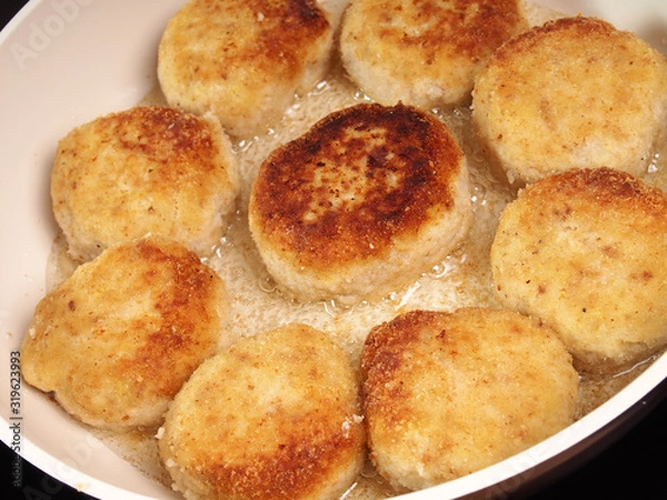 Obraz Frying. Making Fish Frikadeller Series.