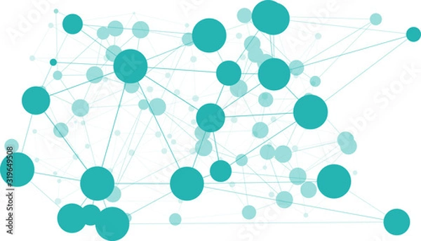 Fototapeta Graphic dots transformation creative shapes virus, innovation connected presentation connections