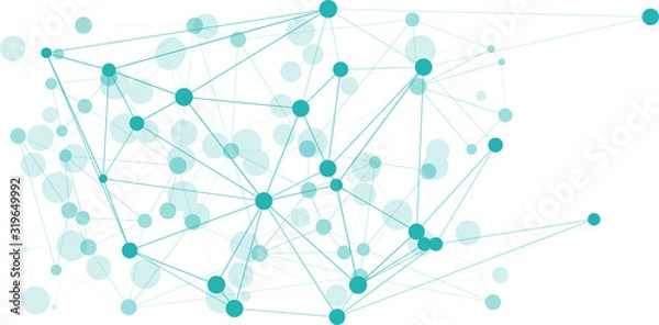 Fototapeta Network connections circles concept connected communication, creative presentation structure