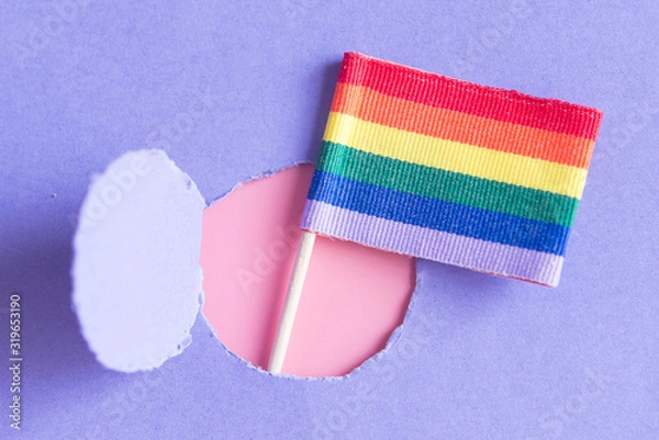 Obraz LGBT flag coming out of a circle (concept)