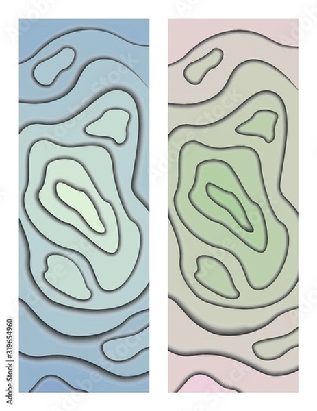 Fototapeta Set of template in paper cut style for posters, flyers or cards design