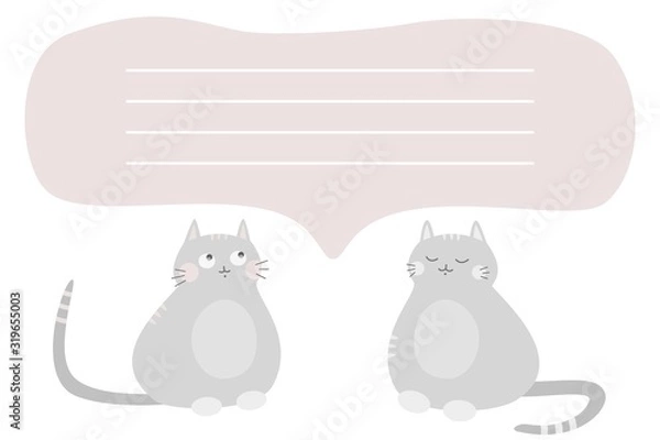 Obraz Cute postcard with two happy cats